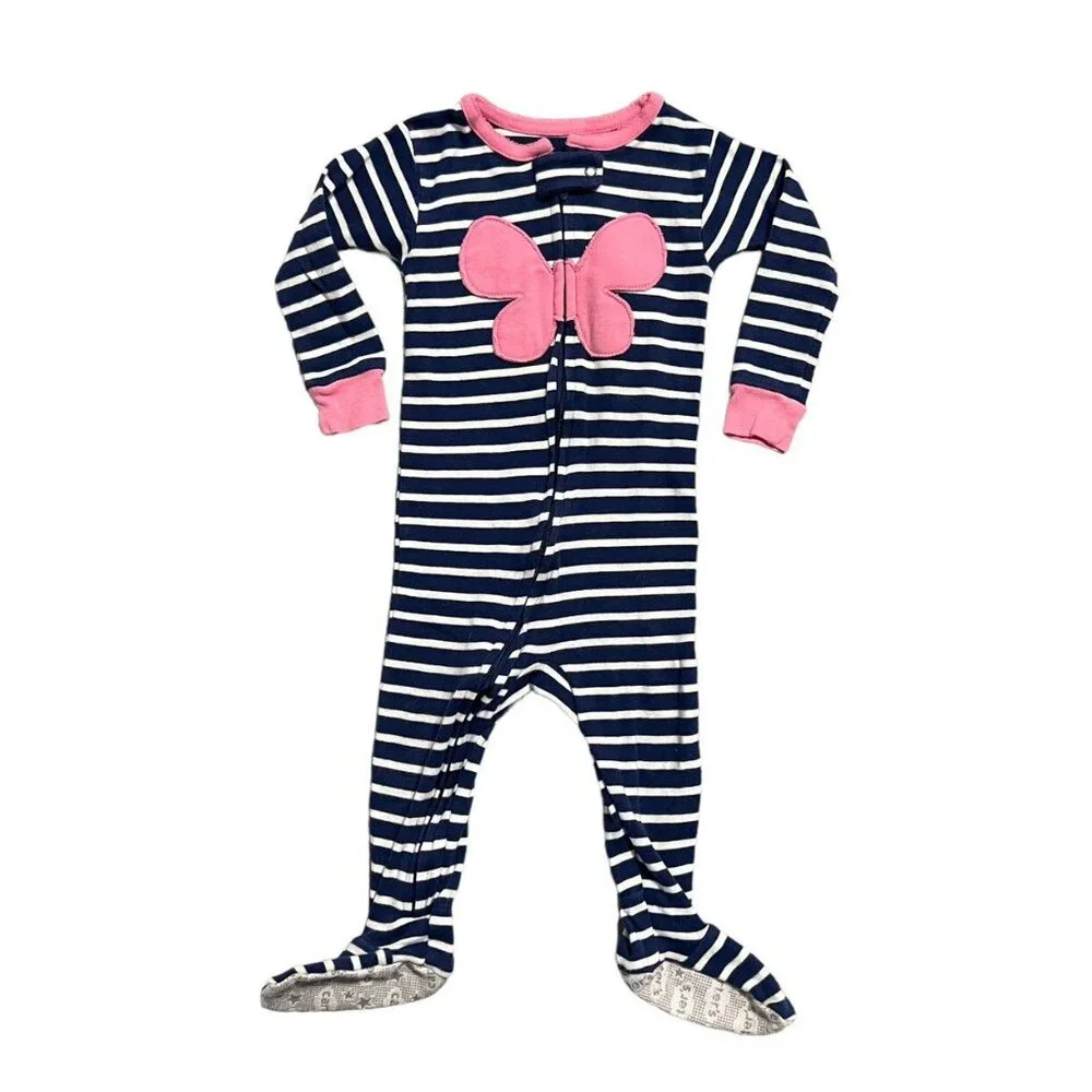 Carter's 12m Striped Butterfly Zipper Sleeper Pajamas